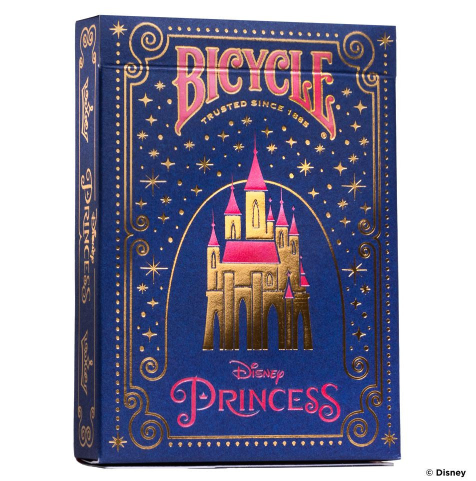 Disney-Schachtel mit goldenen und holografischen Folien-Akzenten der Bicycle Princess Karten